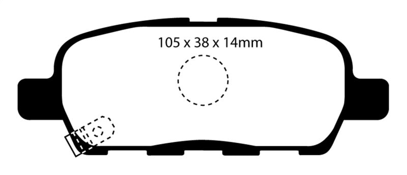 EBC 08-13 Infiniti EX35 3.5 Redstuff Rear Brake Pads - Graveyard Performance