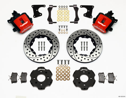 Wilwood Combination Parking Brake Rear Kit 11.00in Drilled Red Civic / Integra Drum 2.71 Hub Offset - Graveyard Performance