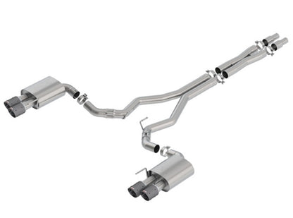 Borla 2018 Ford Mustang GT 5.0L AT/MT (w/o Valves) ATAK 3in Cat-Back Exhaust w/Carbon Fiber Tips - Graveyard Performance