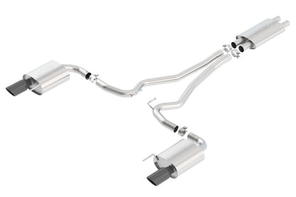 Borla Touring Cat-Back 15 Ford Mustang GT 5.0L V8 MT/AT 2.5in pipe Black 4in tip - Graveyard Performance