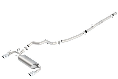 Borla 16-17 Ford Focus RS 2.3L MT Round Angle-Cut Tips Split Rear Exit ATAK Catback Exhaust - Graveyard Performance