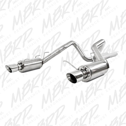 MBRP 11-14 Ford Mustang GT 5.0L Dual Split Rear Street Version T409 3in Cat Back Exhaust System - Graveyard Performance