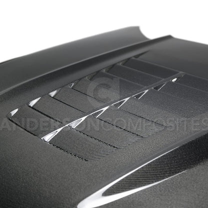 Anderson Composites 15-17 Ford Mustang (Excl. GT350/GT350R) Double Sided Type-GT5 Carbon Fiber Hood - Graveyard Performance