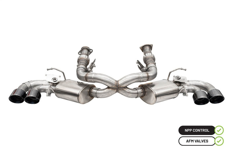 Corsa 2020-25 Corvette C8 3in Valved Cat-Back 4.5in Blk Quad Tips - Fits Factory Perf Exhaust w/ AFM - Graveyard Performance