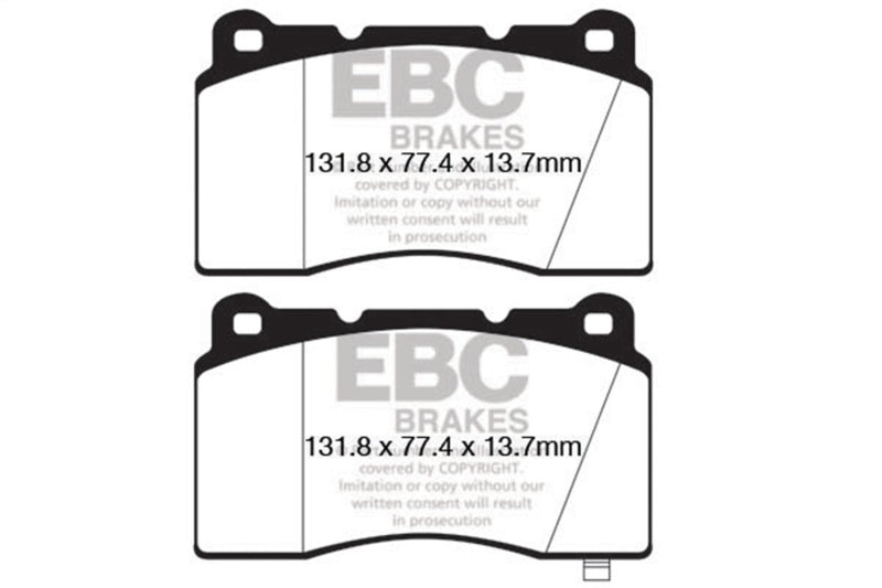 EBC 09+ Hyundai Genesis Coupe 2.0 Turbo (Brembo) Yellowstuff Front Brake Pads - Graveyard Performance