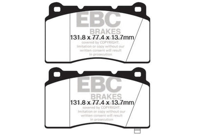 EBC 09+ Hyundai Genesis Coupe 2.0 Turbo (Brembo) Yellowstuff Front Brake Pads - Graveyard Performance