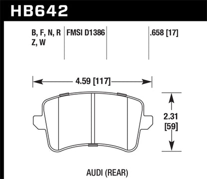 Hawk 2009-2014 Audi A4 HPS 5.0 Rear Brake Pads - Graveyard Performance