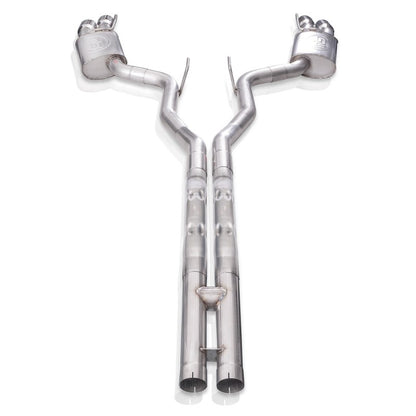 Stainless Works 18+ Ford Mustang GT 3in Legend 304SS Catback w/ H-Pipe Quad Polished Tips (No Valve) - Graveyard Performance