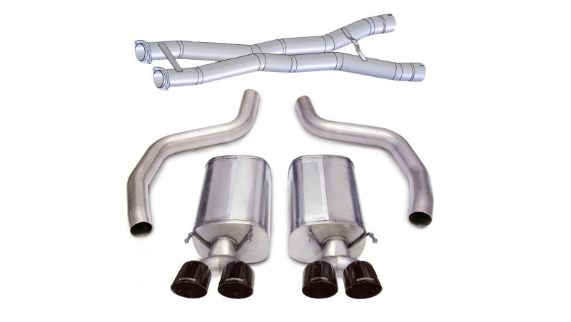 Corsa 2012-2013 Chevrolet Corvette C6 Z06 7.0L V8 Black Sport Cat-Back Exhaust - Graveyard Performance