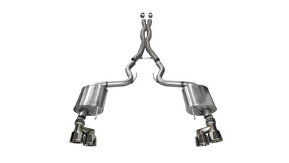 Corsa 2015-2017 Ford Mustang GT 5.0 3in Cat Back Exhaust Polish Quad Tips (Sport) - Graveyard Performance