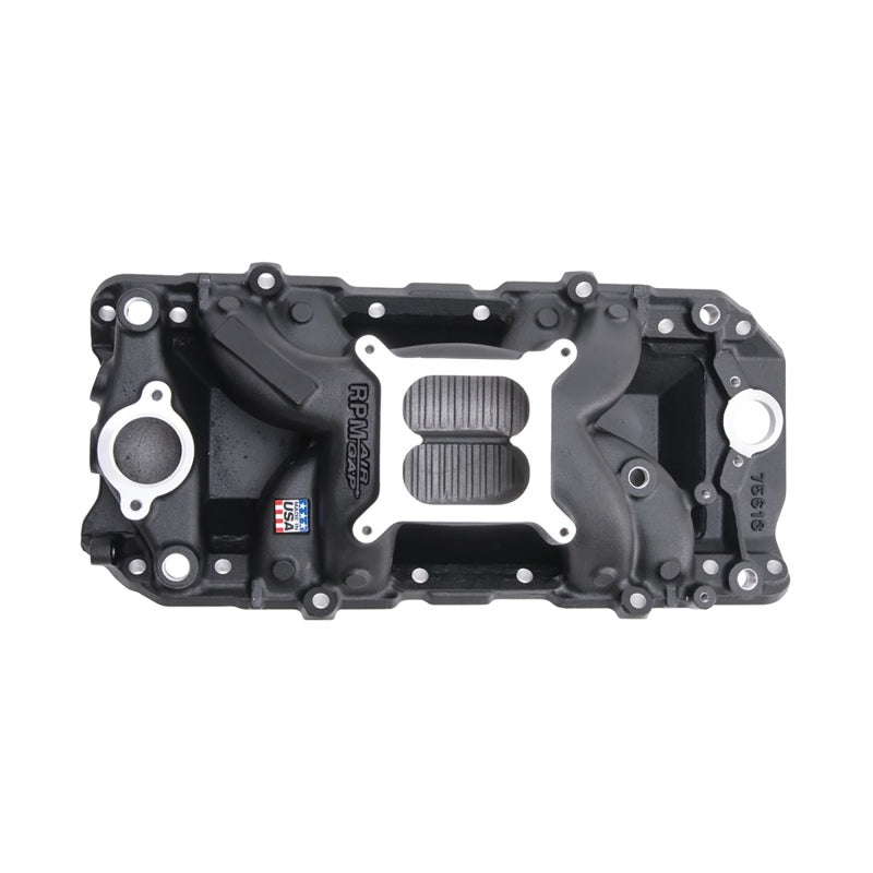 Edelbrock BBC Performer RPM Air-Gap Manifold Oval Port - 396-502 Edelbrock BBC Performer RPM Air-Gap Manifold Oval Port - 396-502
