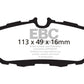 EBC 10-14 Ford Mustang 3.7 Redstuff Rear Brake Pads
