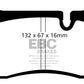 EBC 08-17 Audi R8 4.2L/5.2L Yellowstuff Rear Brake Pads