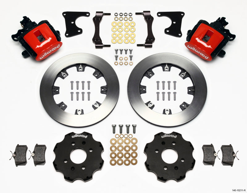 Wilwood Combination Parking Brake Rear Kit 12.19in Red Civic / Integra Drum 2.71 Hub Offset - Graveyard Performance