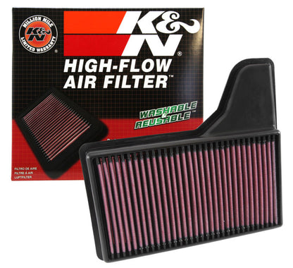 K&N Replacement Panel Air Filter for 2015 Ford Mustang 2.3L L4/3.7L V6/5.0L V8 - Graveyard Performance