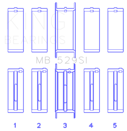 King Engine Bearings Ford V8 221 Main Bearing Set - Graveyard Performance