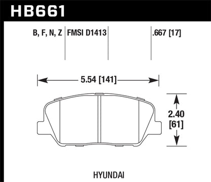 Hawk 12-13 Hyundai Veloster / 2014 Kia Forte Front HPS 5.0 Street Brake Pads - Graveyard Performance