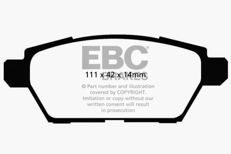 EBC 06-09 Ford Fusion 2.3 Ultimax2 Rear Brake Pads - Graveyard Performance