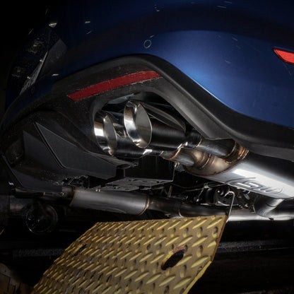 Stainless Works 2018+ Ford Mustang GT 3in Redline Series Catback X-Pipe w/Active Valves & Quad Tips - Graveyard Performance