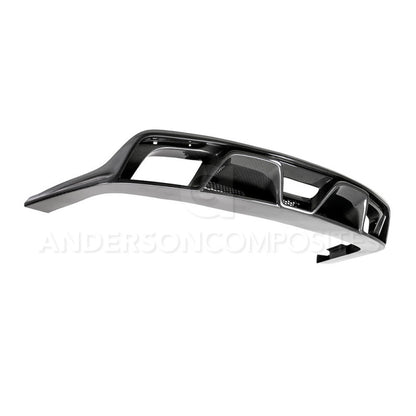 Anderson Composites 15-16 Ford Mustang R-Style Carbon Fiber Rear Valance (for Quad Tip Exhaust) - Graveyard Performance