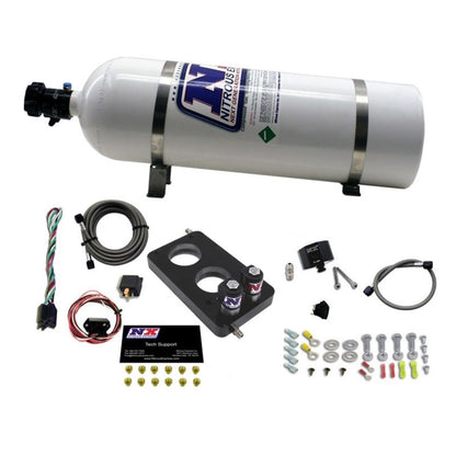 Nitrous Express 05-10 Ford Mustang 4.6L 3 Valve Nitrous Plate Kit (50-150HP) w/15lb Bottle - Graveyard Performance