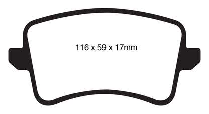 EBC 09-11 Audi A4 2.0 Turbo Redstuff Rear Brake Pads - Graveyard Performance