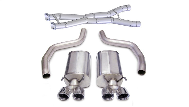 Corsa 2012-2013 Chevrolet Corvette C6 ZR1 Sport Cat-Back Dual Rear Exit w/ Twin 4.0in Pol Tips - Graveyard Performance