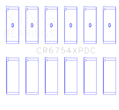 King Toyota 2JZGE 2JZGTE 24v (Size STDX - Predoweled for Alum Rods) Coated Perf Rod Bearing Set - Graveyard Performance