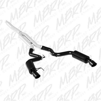 MBRP 15-18 Ford Mustang EcoBoost 2.3L Black 3in Cat Back Dual Split Rear Exit (Street Version) - Graveyard Performance