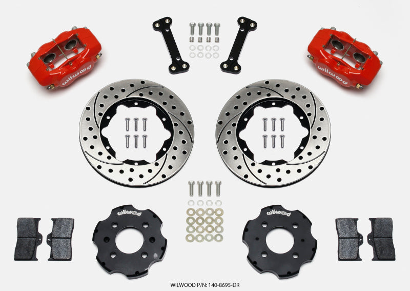 Wilwood Forged Dynalite Front Hat Kit 11.00in Drilled Red Integra/Civic w/Fac.240mm Rtr - Graveyard Performance
