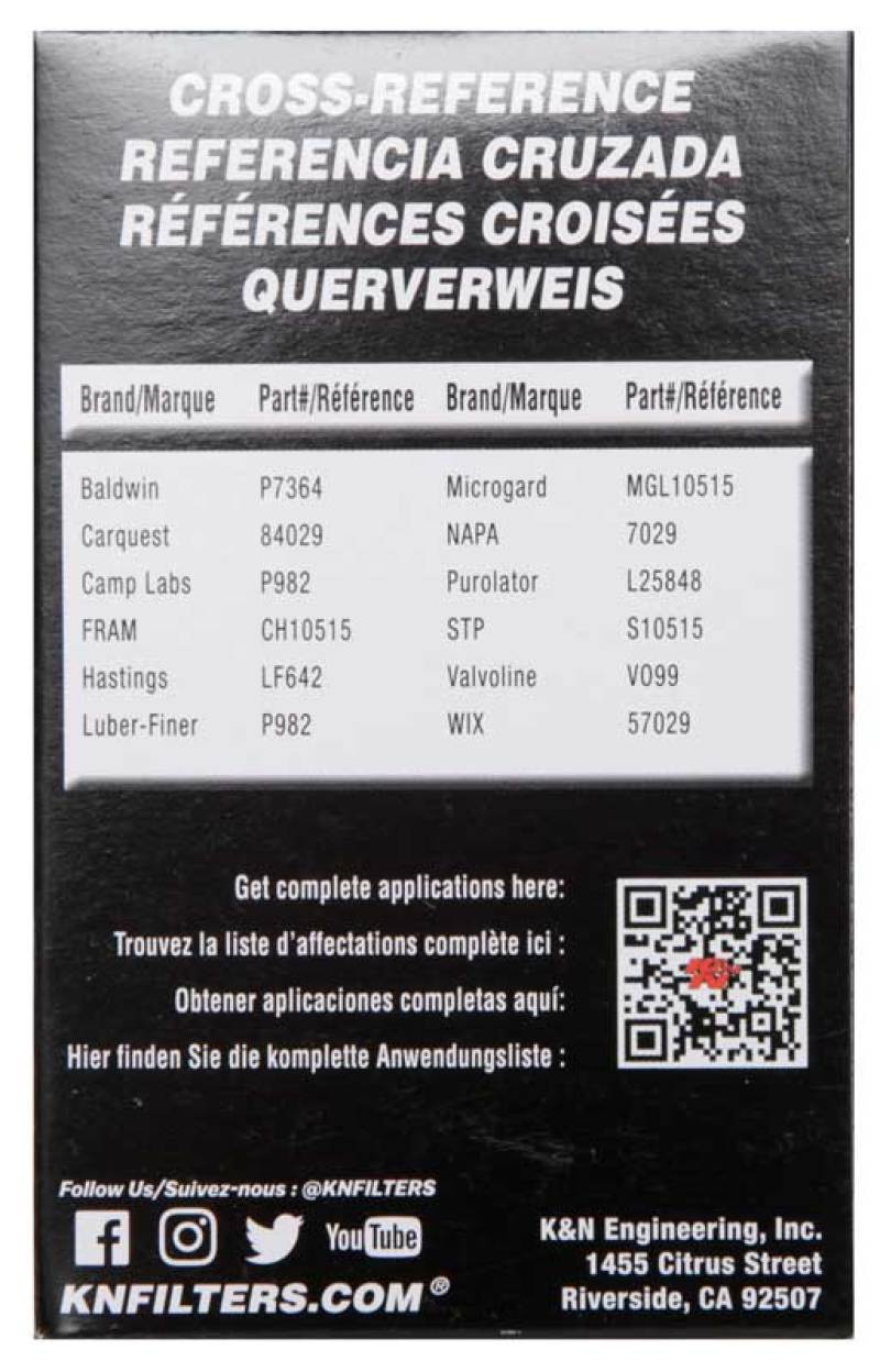K&N Performance Oil Filter for Hyundai/Kia 3.8L V6, 4.6L/5.0L V8 - Graveyard Performance