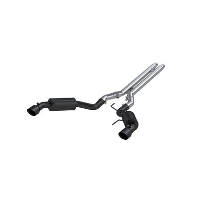 MBRP 15 Ford Mustang GT 5.0 3in Cat Back Dual Split Rear Street Version 4.5in Tips - Black Coated - Graveyard Performance
