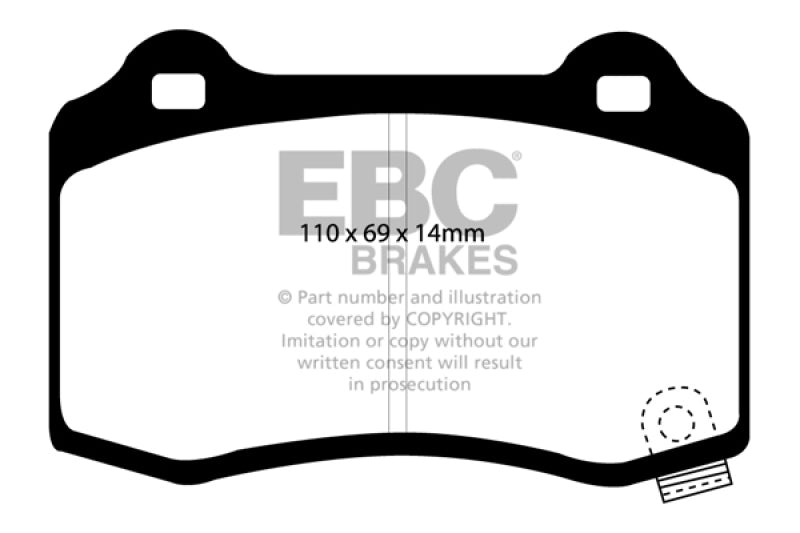 EBC 15+ Cadillac CTS 3.6 Twin Turbo Ultimax2 Rear Brake Pads - Graveyard Performance