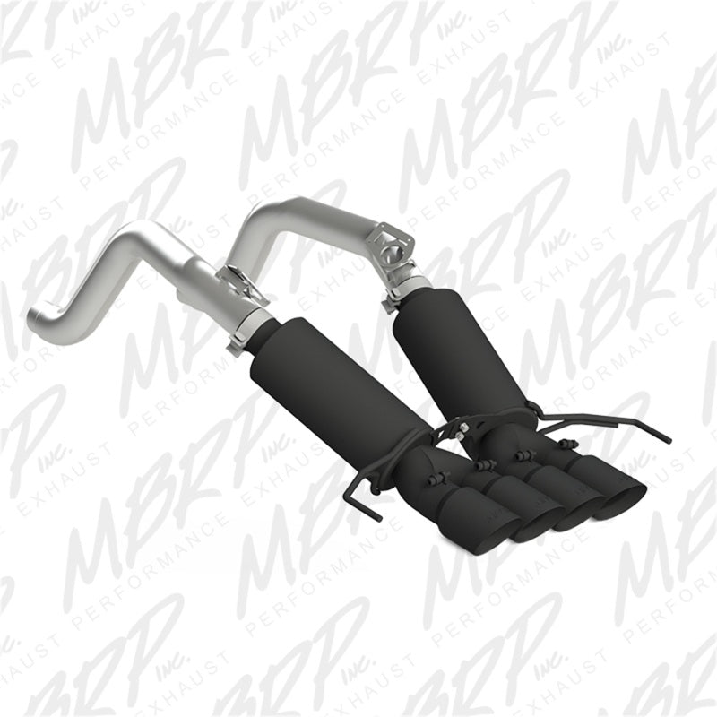 MBRP 14-19 Chevy Corvette V8 6.2L 3in Black Dual Cat Back w/ 4in Quad Dual Wall Tips - Graveyard Performance