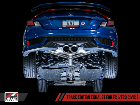 AWE Tuning 2016+ Honda Civic Si Track Edition Exhaust w/Front Pipe & Dual Diamond Black Tips