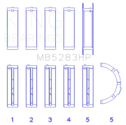 King Engine Bearings Performance Main Bearing Set - Size STD - Graveyard Performance