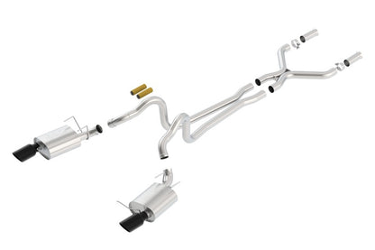 Borla 13-14 Mustang GT/Boss 302 5.0L V8 RWD Single Split Rear Exit ATAK Black Chrome CB Exhaust - Graveyard Performance