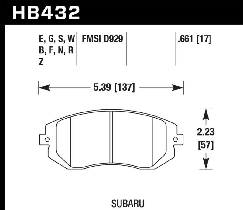 Hawk 2006-2006 Saab 9-2X 2.5i HPS 5.0 Front Brake Pads - Graveyard Performance