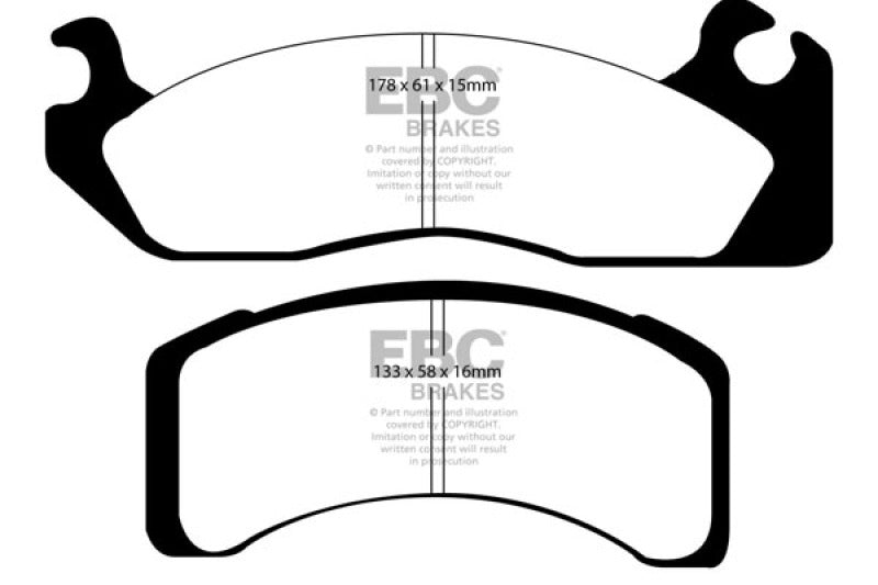 EBC 84 Ford Fairmont 2.3 Yellowstuff Front Brake Pads - Graveyard Performance