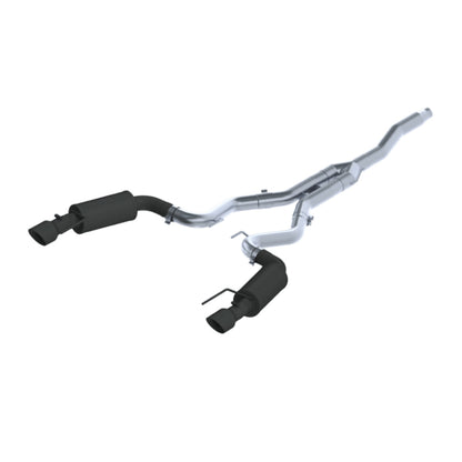MBRP 15-18 Ford Mustang EcoBoost 2.3L Black 3in Cat Back Dual Split Rear Exit (Street Version) - Graveyard Performance