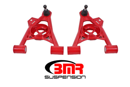 BMR 94-04 Ford Mustang Non-Adj. A-Arms Lower (Poly) w/ Spring Pocket - Red - Graveyard Performance
