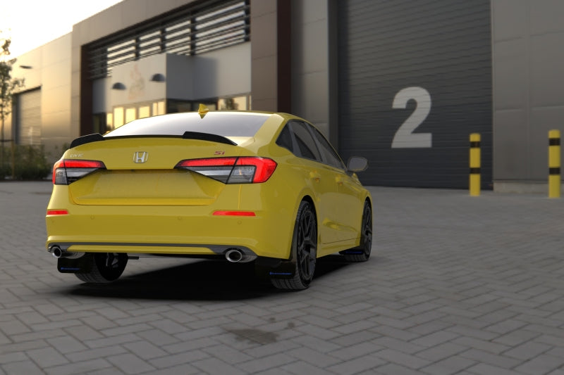 Rally Armor 22-26 Honda Civic/Civic Si/Sport Red UR Mud Flap w/White Logo - Graveyard Performance