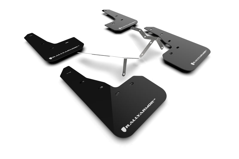 Rally Armor 22-26 Honda Civic/Civic Si/Sport Black UR Mud Flap w/White Logo - Graveyard Performance