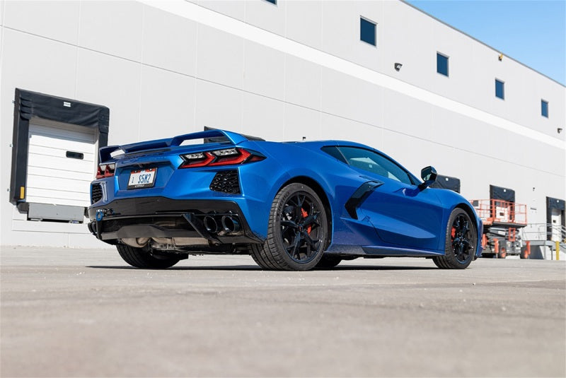 Corsa 20-25 Corvette C8 3in Valved Cat-Back 4.5in Blk Quad Tips Fits Factory Perf Exhaust DeletesAFM - Graveyard Performance
