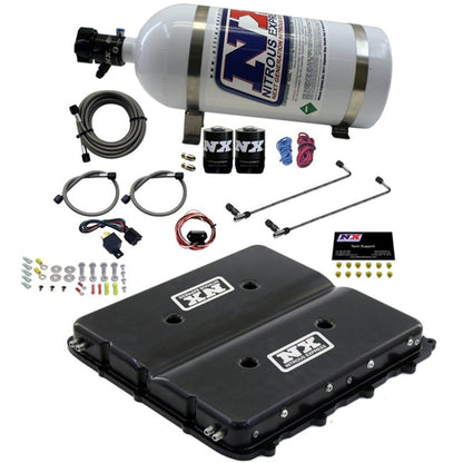 Nitrous Express Nitrous Kit w/Billet LT4 Supercharger Lid w/10lb Bottle - Graveyard Performance