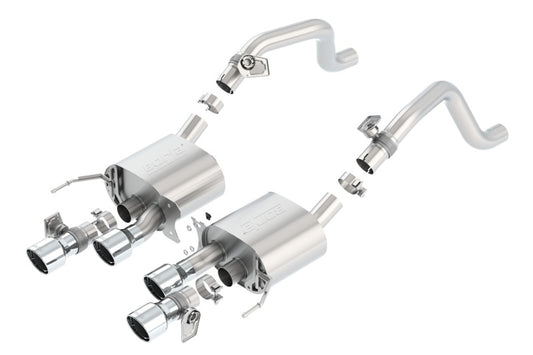 Borla 14-15 Chevy Corvette C7 6.2L RWD w/AFM &NPP S-Type Dual Round Rolled Center Rear Exit Exhaust - Graveyard Performance