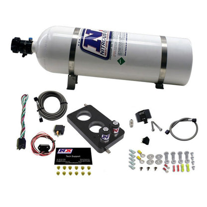 Nitrous Express 05-10 Ford Mustang 4.6L 3 Valve Nitrous Plate Kit (50-150HP) w/15lb Bottle - Graveyard Performance