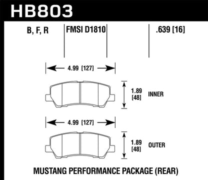 Hawk 15-17 Ford Mustang Performance DTC-60 Rear Brake Pads - Graveyard Performance