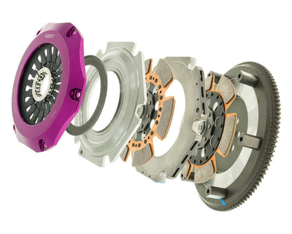 Exedy 96-06 Mitsubishi Lancer Evo (Gen 4-7) Hyper Twin Cerametallic Clutch Rigid Disc Pull Type - Graveyard Performance
