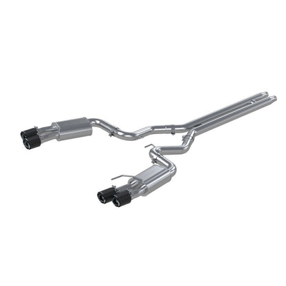 MBRP 18-22 Ford Mustang GT 5L T304 SS 3in Cat-Back Dual Rear w/4in Quad Carbon Fiber Tips (Street) - Graveyard Performance